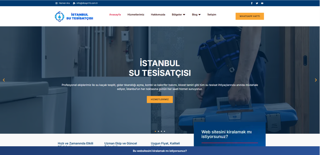 su tesisatçısı sitesi tasarımı